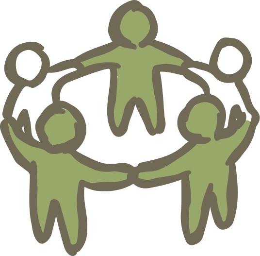 Ilustración de personas en un círculo